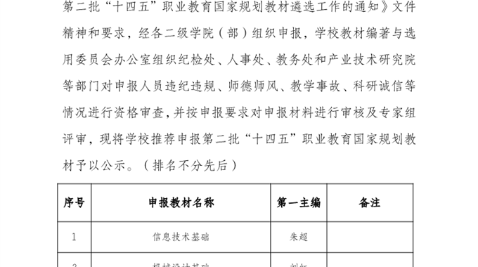 乐玩app入口站官网关于推荐第二批“十四五”职业教育国家规划教材的公示